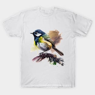 Tomtit Bird Watercolor T-Shirt